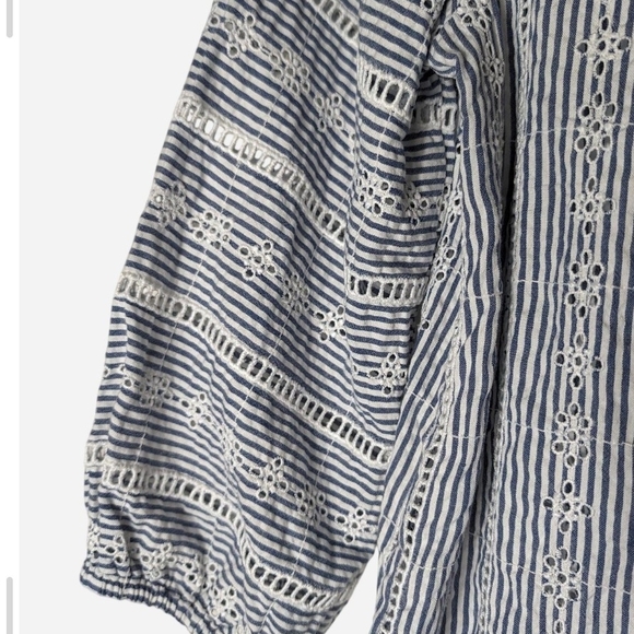 Pre-owned Women's Blue Patterned Top - Picture 6 of 7